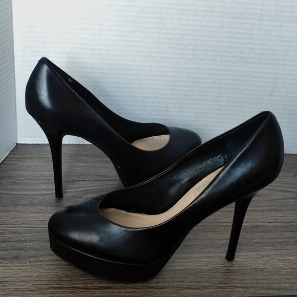 Guess leather platform high heel pumps black women's size EU 38 US 7.5 - Picture 1 of 10